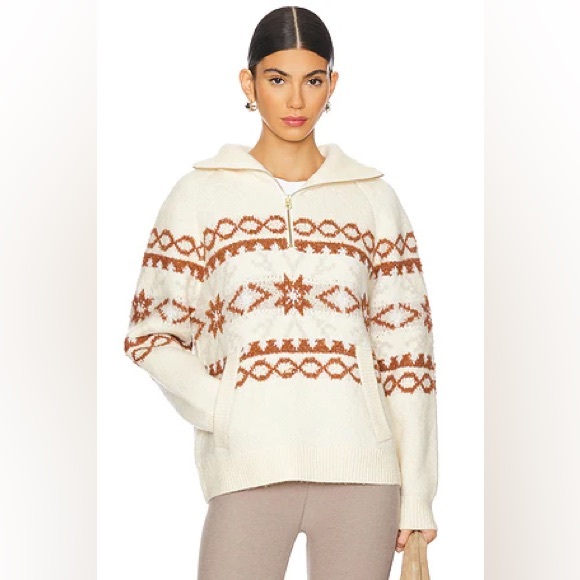 Varley Tops - VARLEY Cai Fairisle Half Zip Sweatshirt